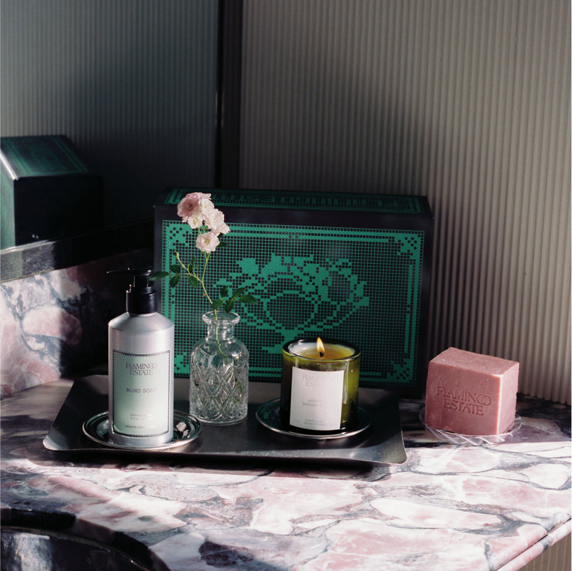 Jasmine Damask Rose Bathroom Set – Flamingo Estate