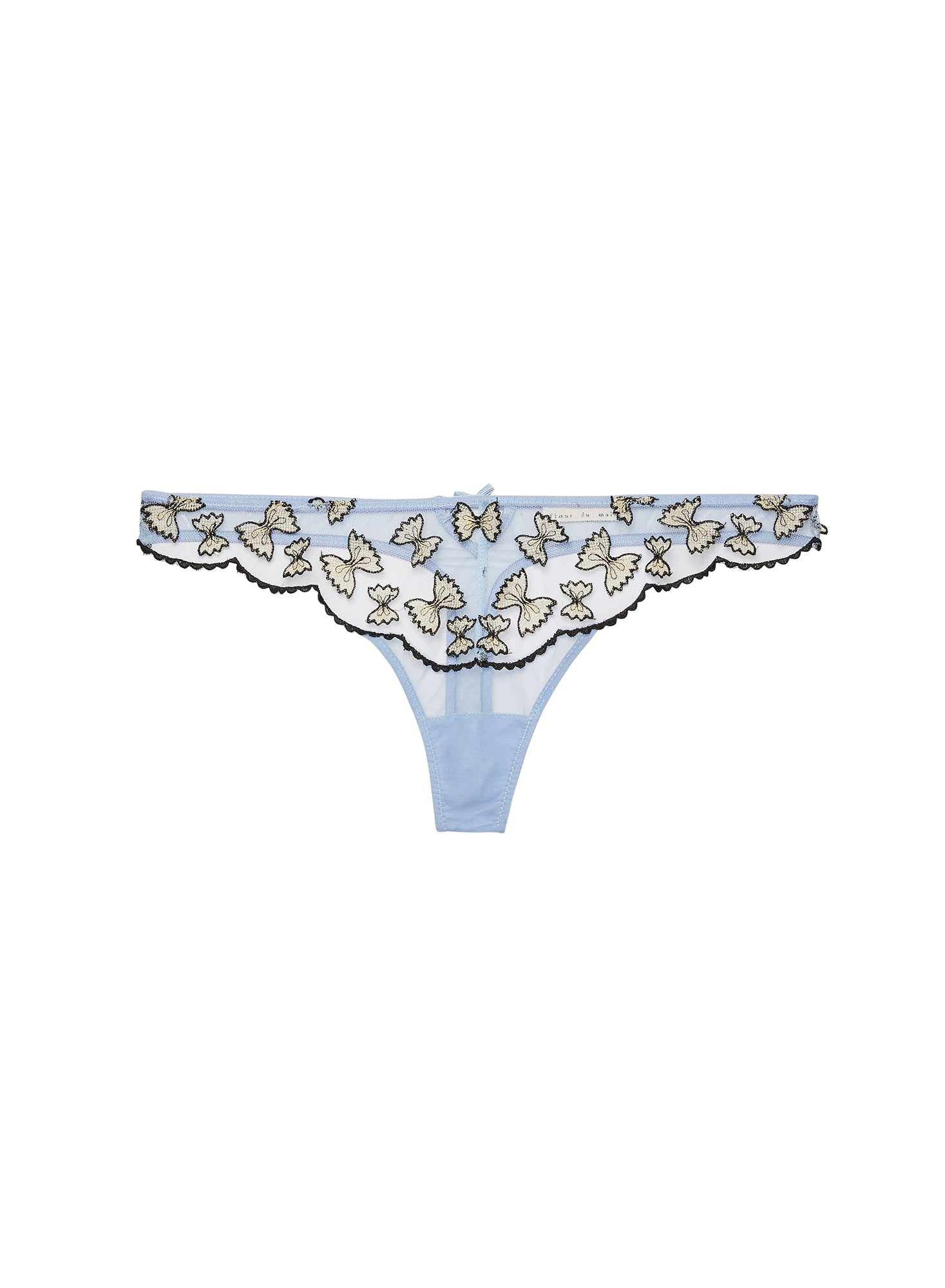 Baby Blue Farfalle Embroidery Thong | Fleur du Mal