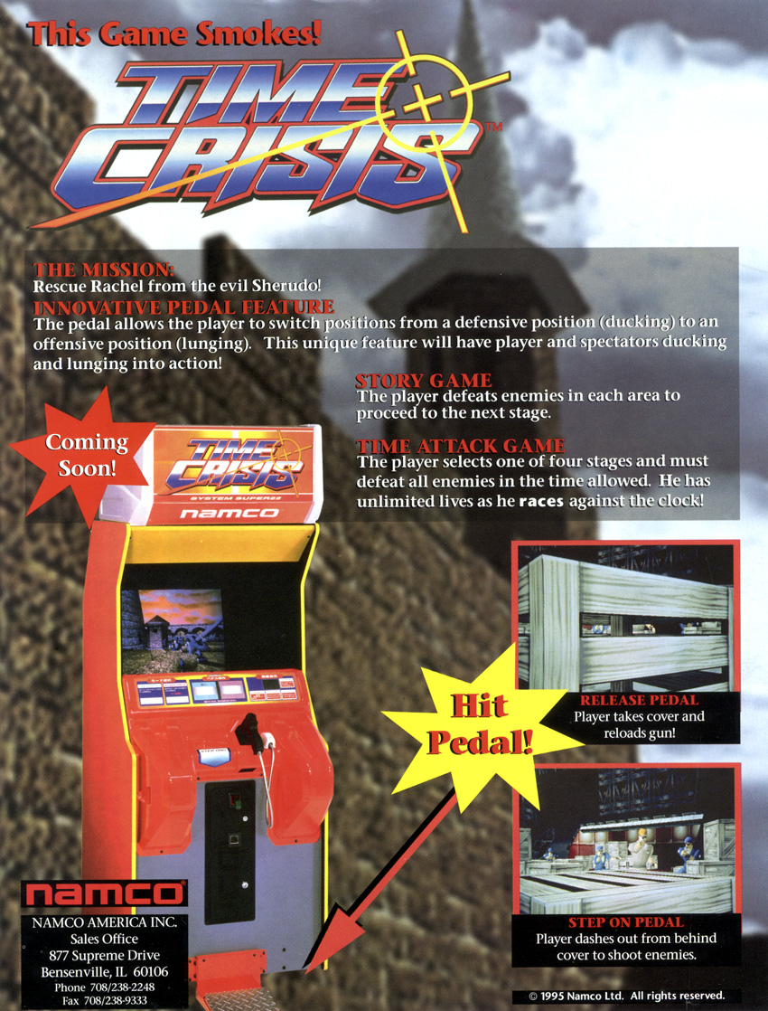 Time Crisis - Namco (Video Game, 1995) - USA | The Arcade Flyer