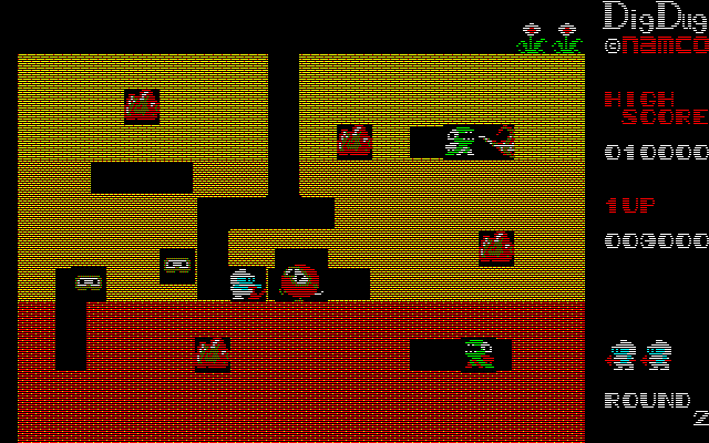 Oh!FM-7 : ディグダグ ［FM-7版］（電波新聞社／1984年）［ソフトウェア］