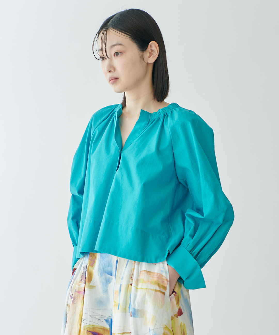 スキッパーギャザーブラウス – FACE SANS FARD