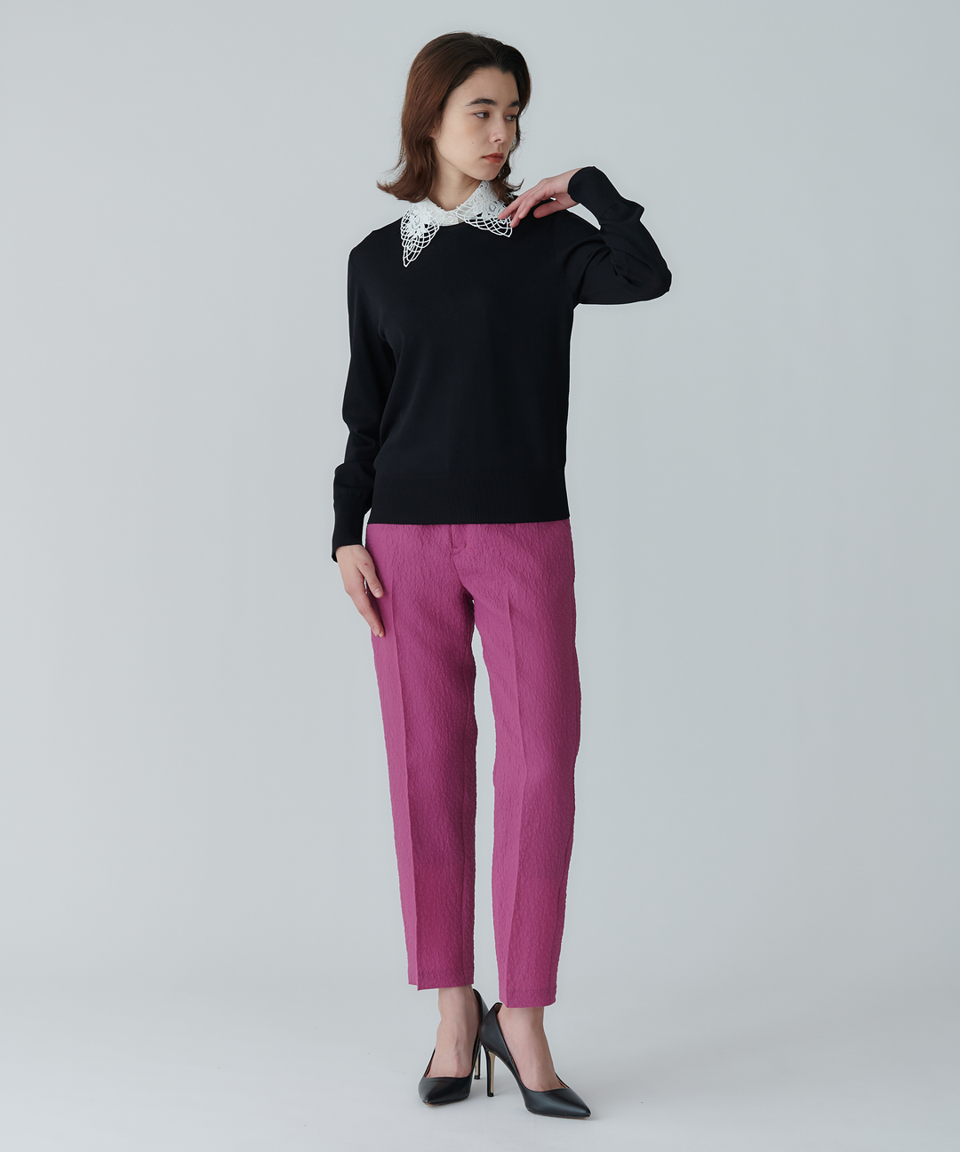 ジャガードテーパードパンツ – FACE SANS FARD