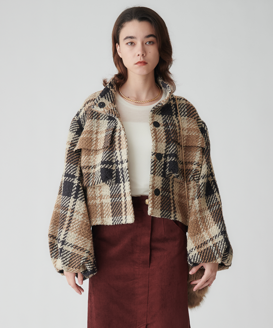 スタンドカラーショートブルゾン – FACE SANS FARD