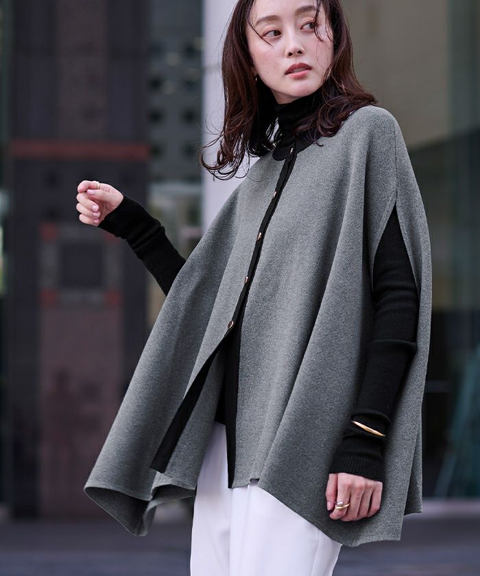 ゴールド釦ケープニットカーディガン | ur's（ユアーズ）