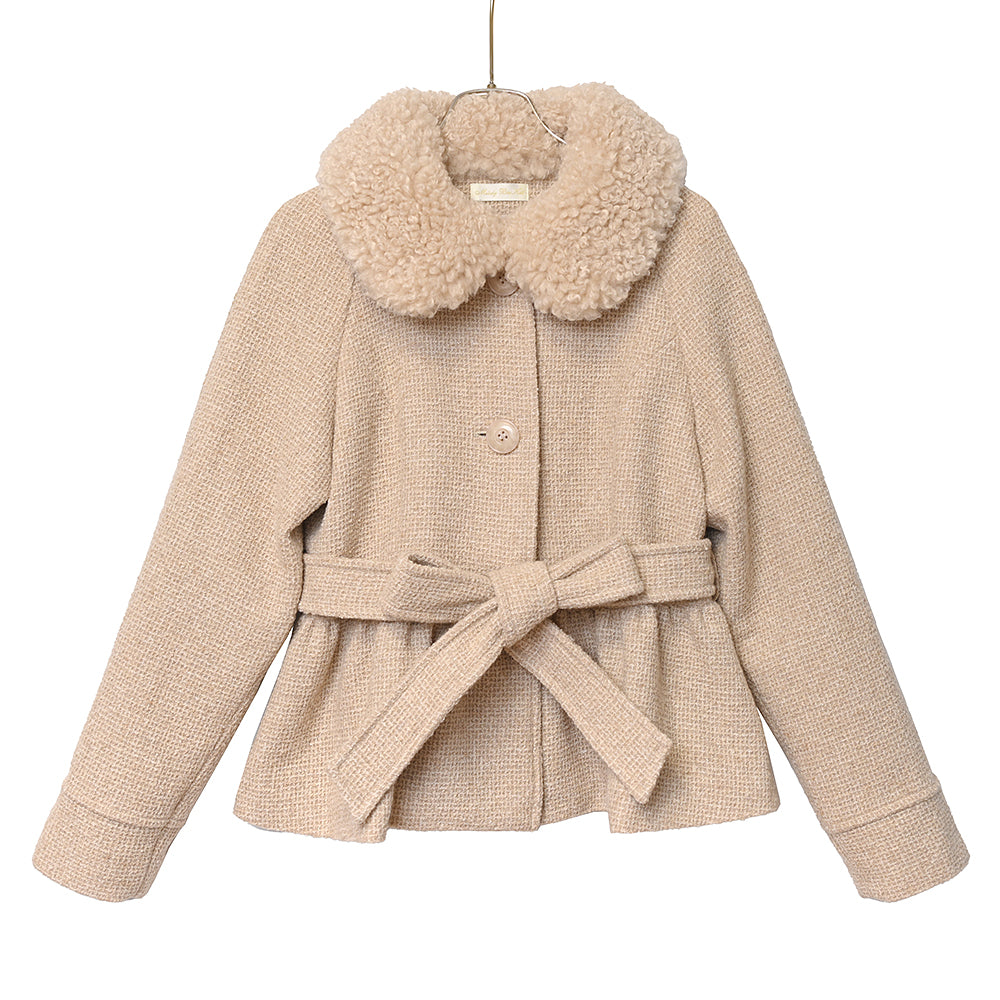 ケープ付きツイードショートコート-Melody BasKet(メロディー