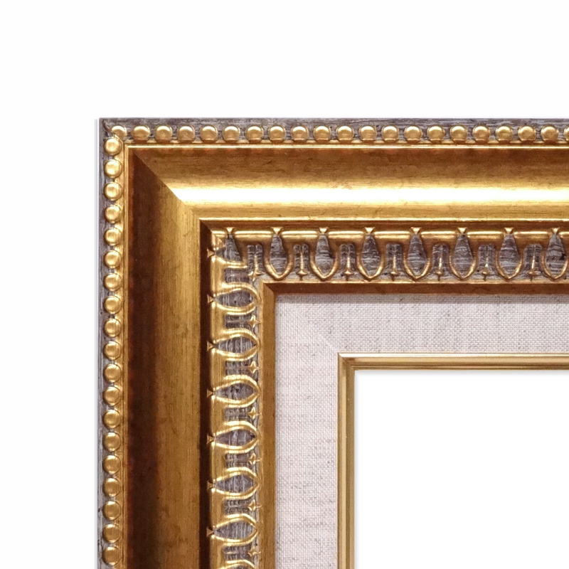 m*a様 豪華金装飾 F3号 油彩額縁 ゴールドフレーム 布カバー 箱付き 額縁 油彩額縁 9631 F3 号(273×220) （アクリル仕様・木製・油絵用額縁