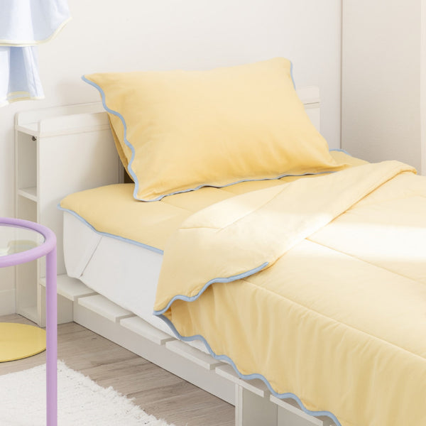 ふわろ 夏でもひんやりもちもち 肌掛けふとん バイカラーウェーブ