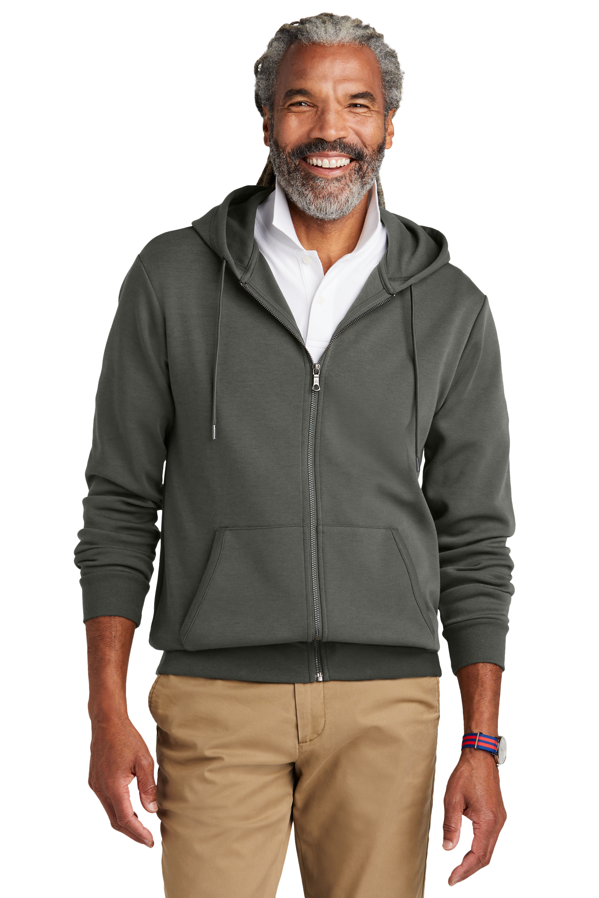 Brooks Brothers Double-Knit Full-Zip Hoodie-BB18208