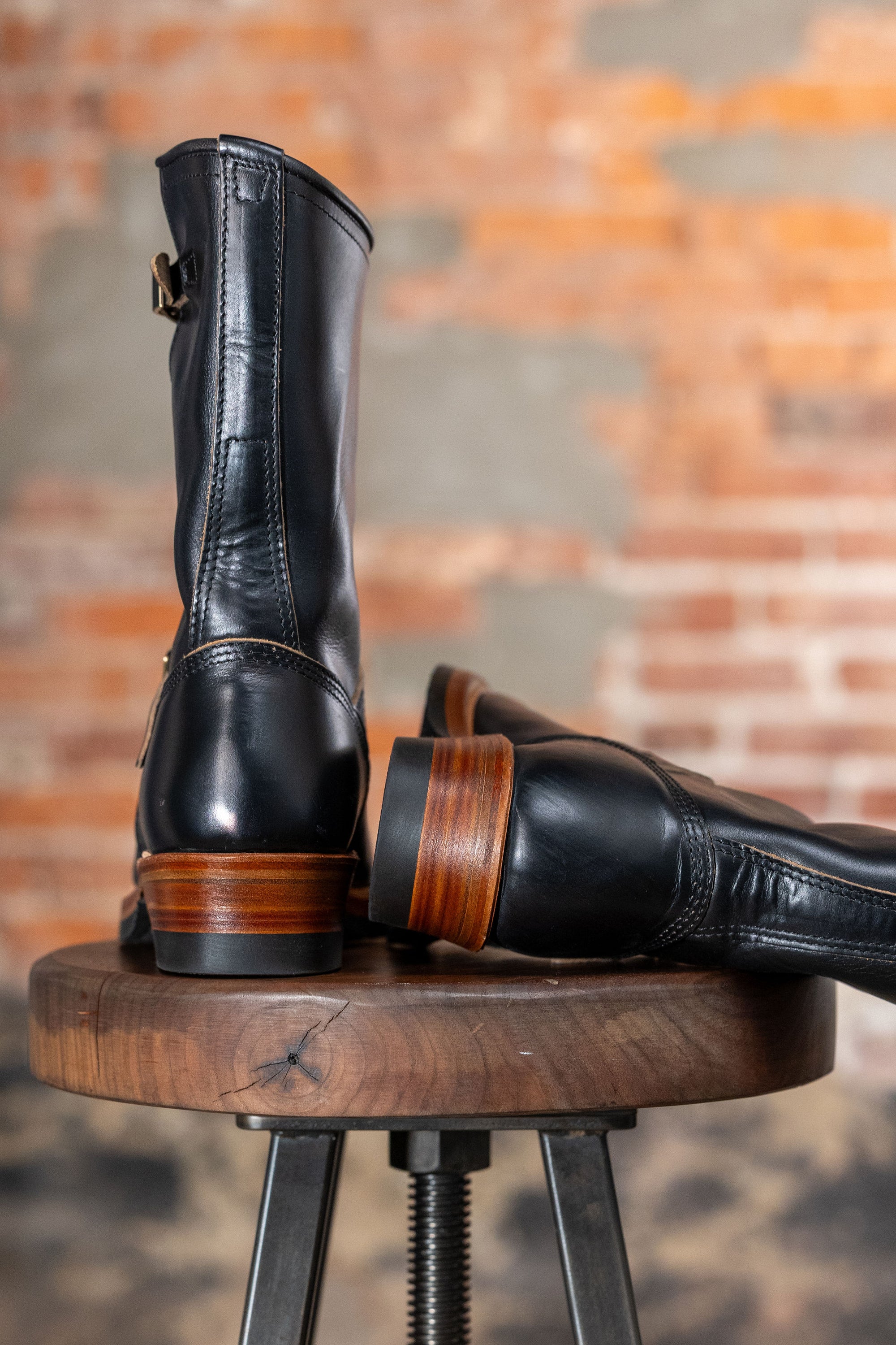 John Lofgren Wabash Engineer Boots - Horween CXL Black - Franklin