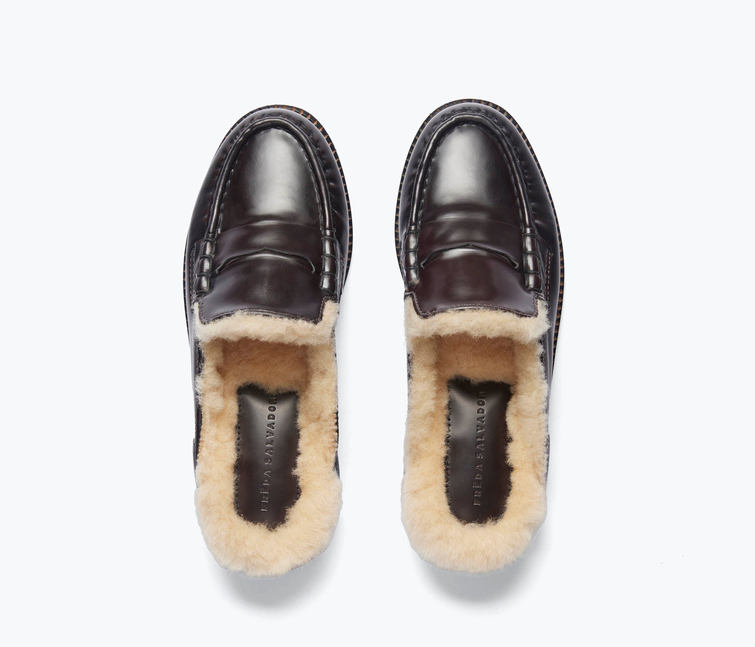 TEMI SHEARLING PENNY LOAFER MULE – FREDA SALVADOR