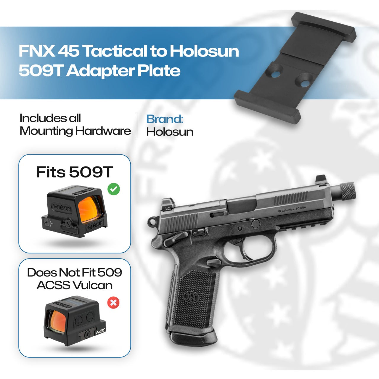 Holosun FNX-45 Tactical to 509T Adapter Plate – Freedom Gorilla