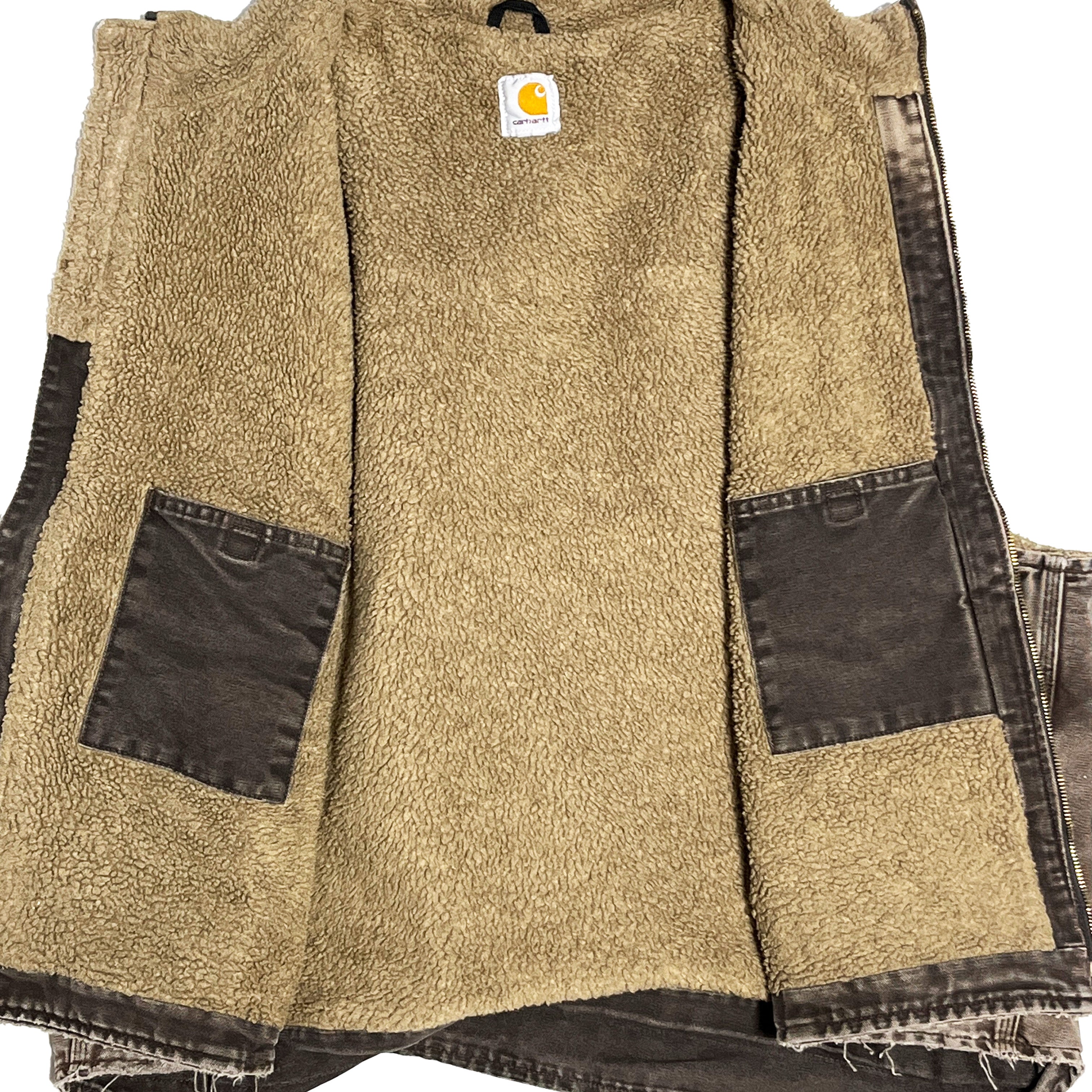 11 メキシコ製 Carhartt ダックベスト ボア ブラウン Size (3XL