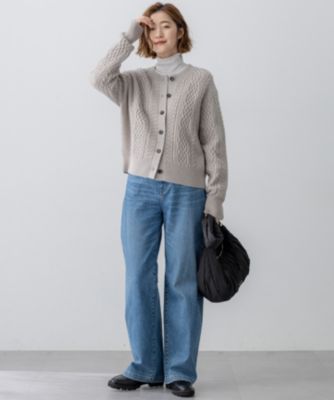 23区(ニジュウサンク)の【洗える】カシミヤブレンド ケーブルニット