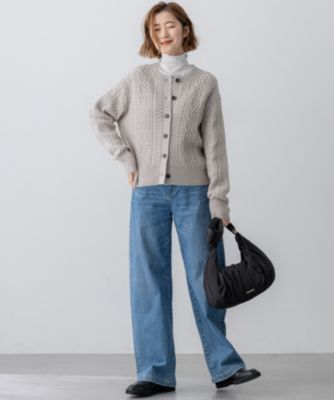 23区(ニジュウサンク)の【洗える】カシミヤブレンド ケーブルニット