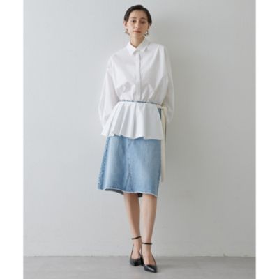 Whim Gazette(ウィム ガゼット)の【GEMINI】フリルベルトシャツ通販