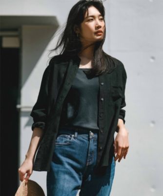 23区 L(ニジュウサンク エル)の【洗える】LIBECO バンドカラー シャツ