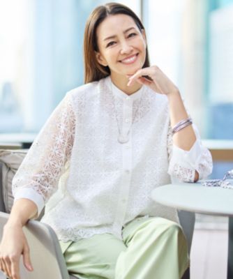 自由区 L(ジユウク エル)のジオメトリックレース ブラウス通販