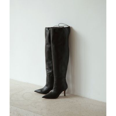 Whim Gazette(ウィム ガゼット)の【Hoaw.】ポインテッドニーハイブーツ