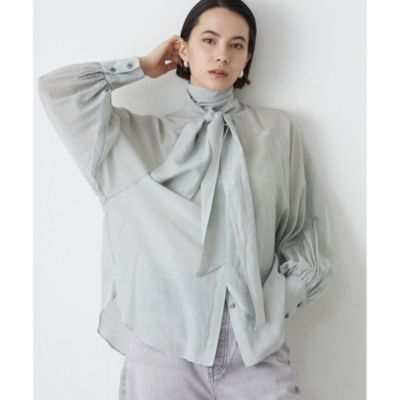 Whim Gazette(ウィム ガゼット)のシルクローンボウタイブラウス通販