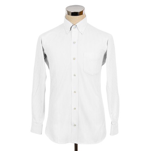 INDUSTYLE TOKYO】動体裁断シャツ COOLMAXロンドンストライプ 長袖