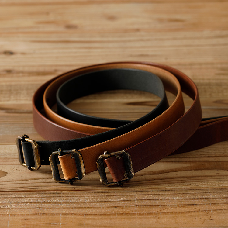 池之端銀革店】バッファローレザー 穴なしベルト IK-220B | 藤巻百貨店