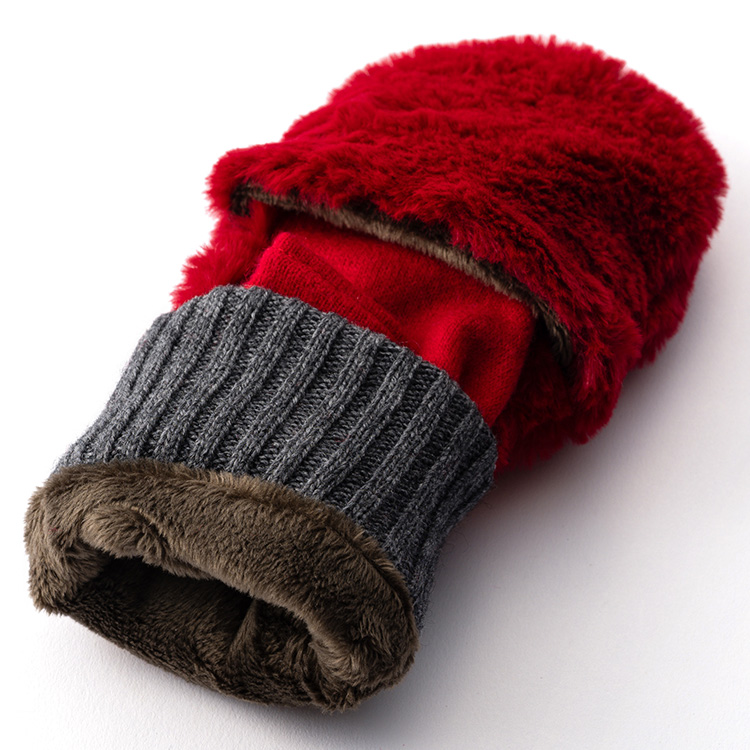 福田手袋】L'apero（ラペロ）エコファー指だし＆ミトングローブ