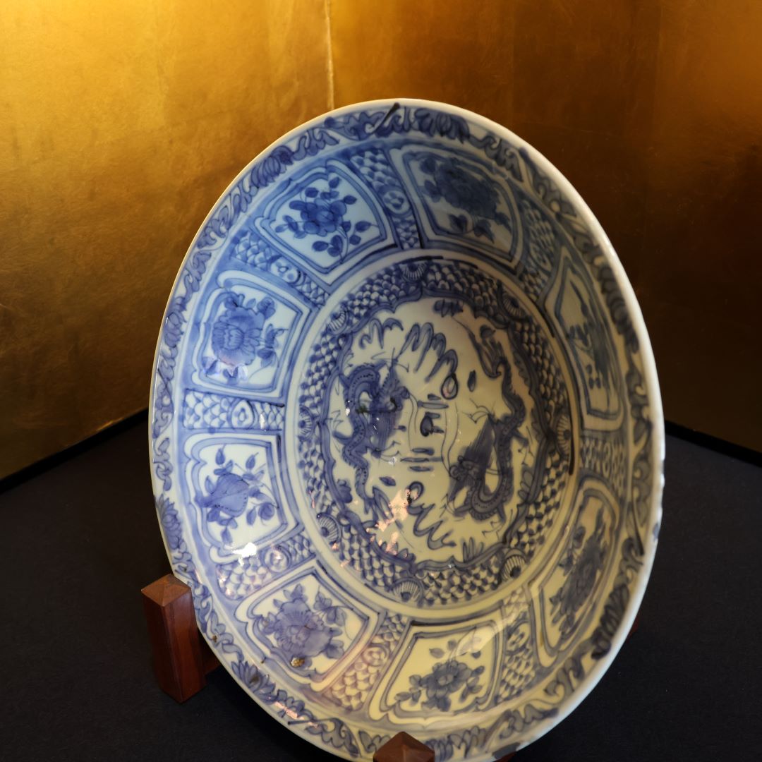 骨董品 中国大皿呉須染付 明時代
