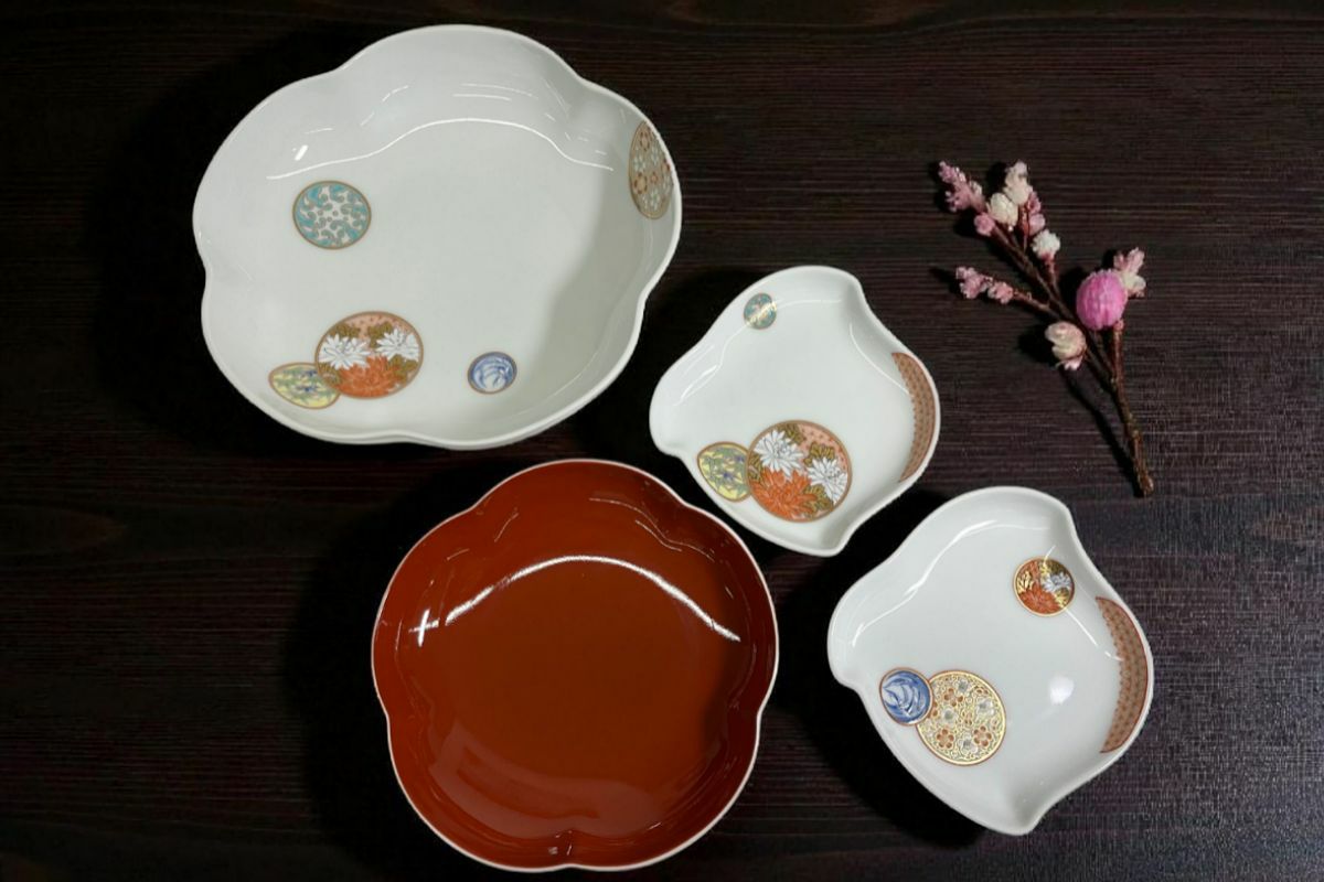 Ball＆Chain×深川製磁BCポット柄GRAY（M）エコバッグ | 有田焼 深川製