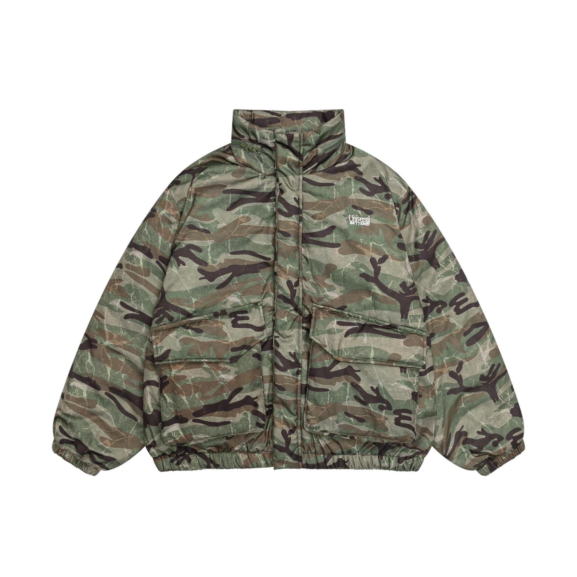 迷彩フード付き中綿ジャケット ミリタリージャケット メンズ