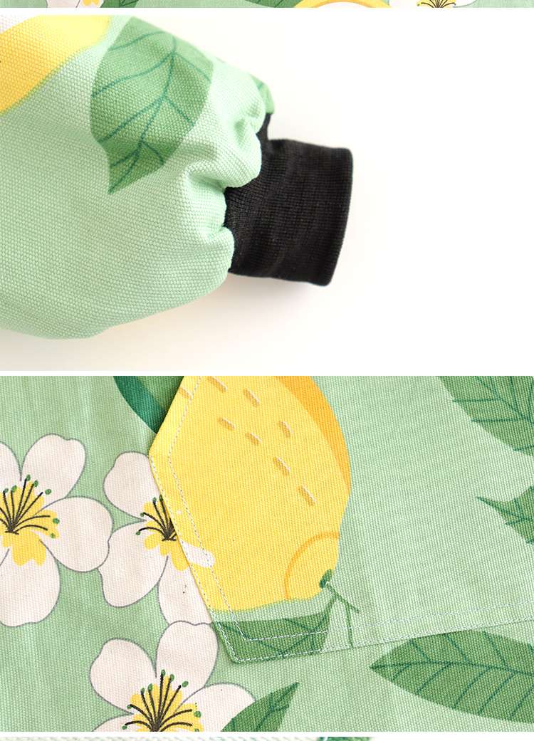 保育士 エプロン レモン柄 フルーツ フルーツガーデン 保育士 エプロン