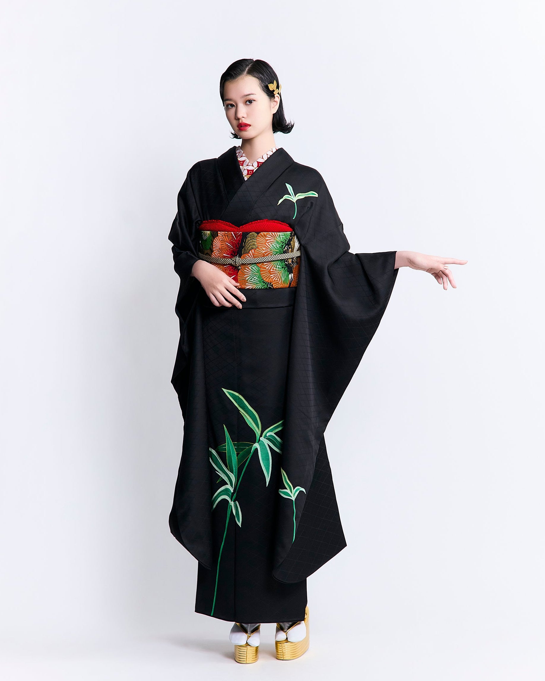 竹図｜手染め友禅 – 振袖KAPUKI