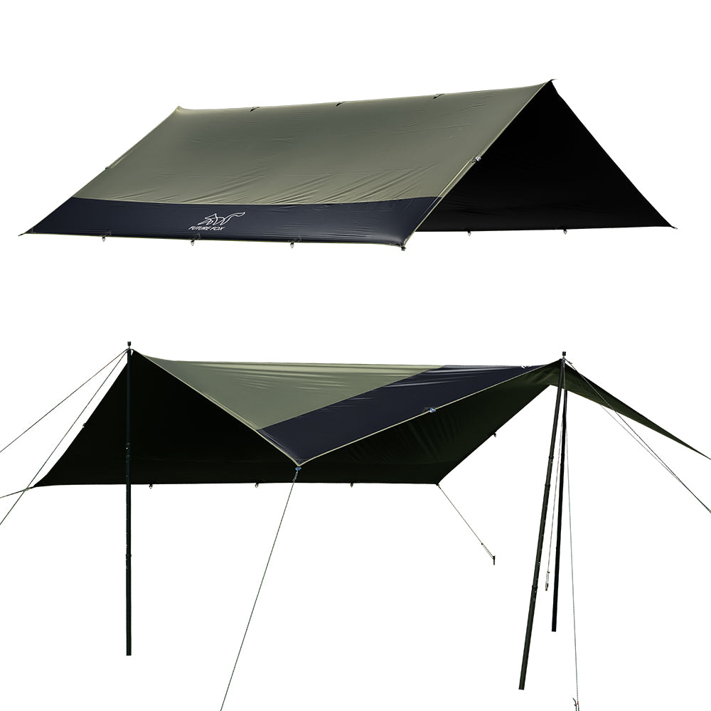 ポリエステル スクエアタープ 4m×4m ブラックコーティング 遮光率90