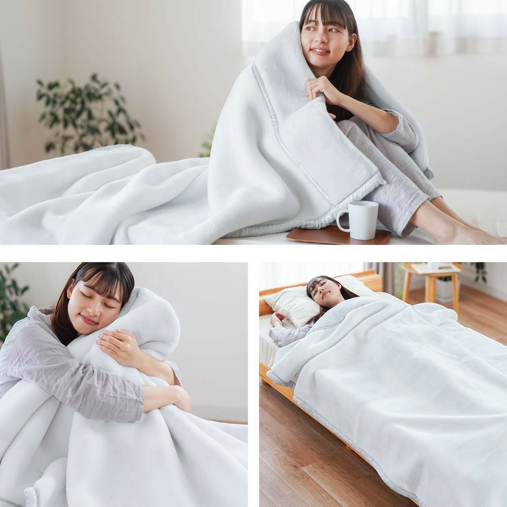 西川 しっかり厚手の毛布 セミダブル 重い 肉厚 メガオーロラ | ね