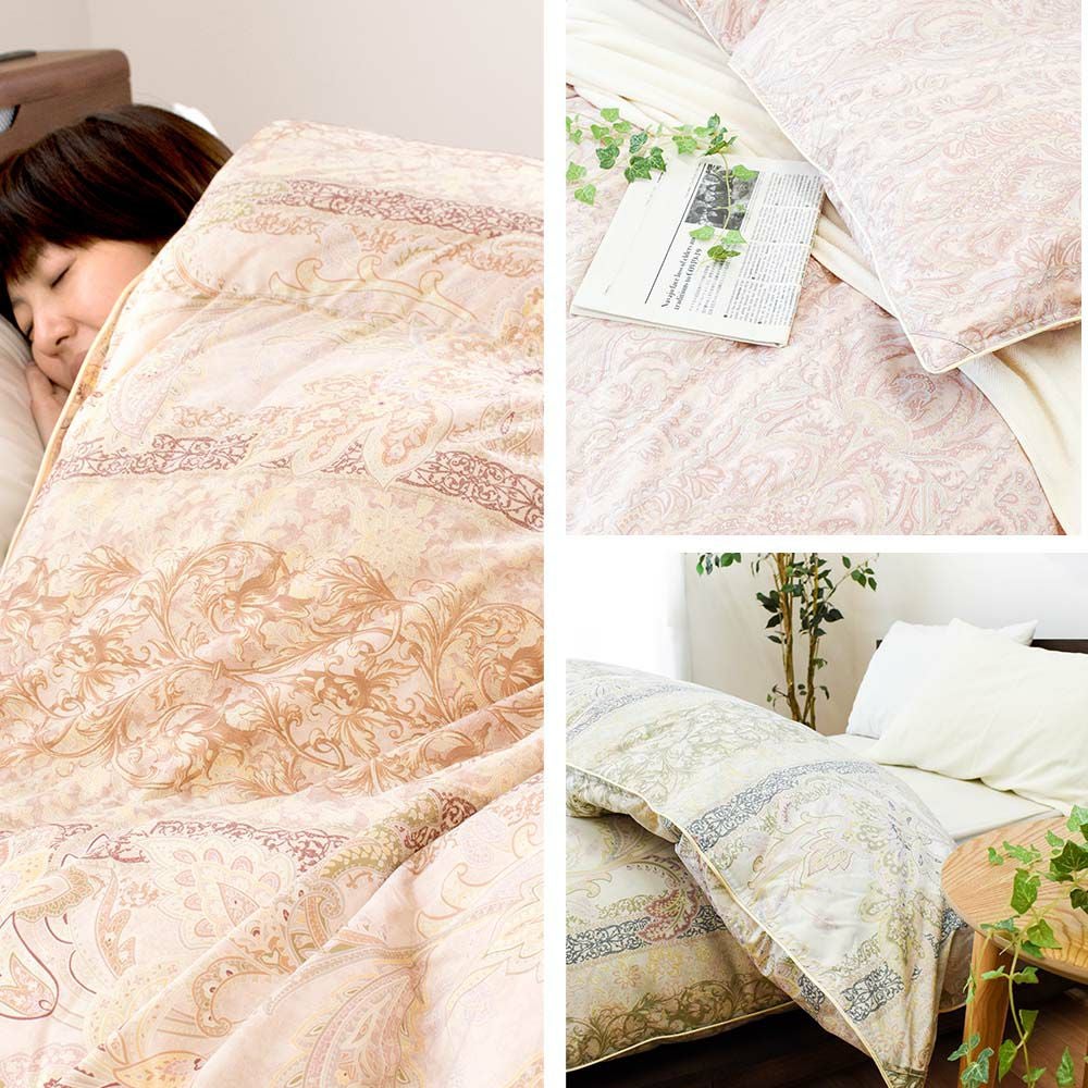 ポーランド産 ダウン93% 羽毛布団 二層キルト 威風堂々 シングル 150