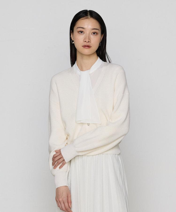 シャイニー畦編みニット カーディガン（10-01IK01-205）｜K.T キヨコ