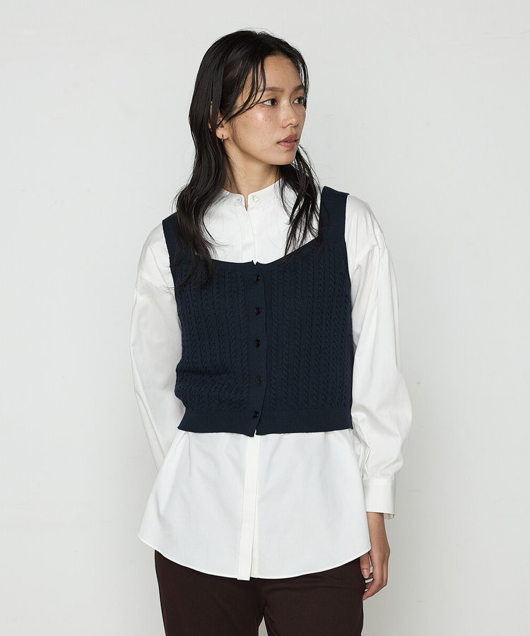 ケーブル編みニット ビスチェ（10-04IK03-205）｜K.T キヨコ タカセ