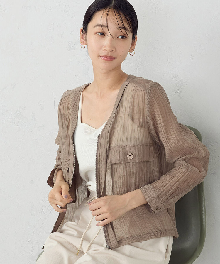 シアー Vネックブルゾン（12-21BI03-204）｜コムサイズム（COMME CA