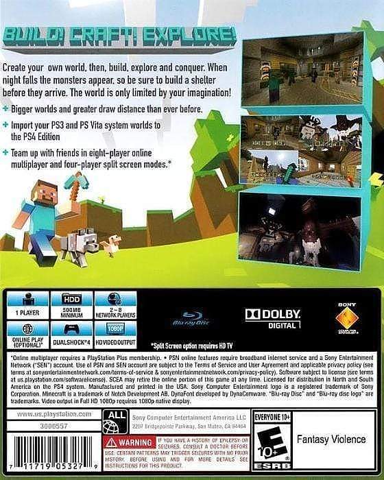 Minecraft: PlayStation 4 Edition Sony PlayStation 4 Video Game PS4