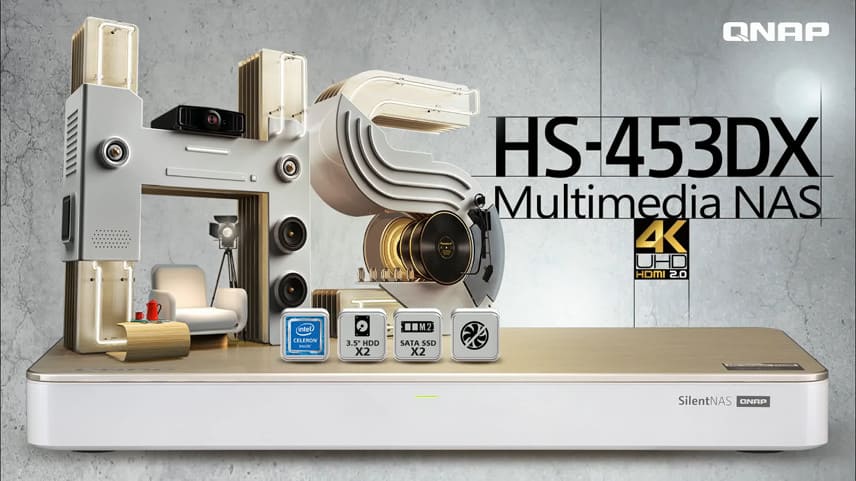 リビングに置きたくなる。 QNAP「HS-453DX」は10GbE搭載の2+2ベイな