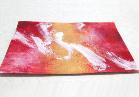 筆遊び金×赤|a221|【ギャラリー笑夢】イメージ画.風水画.出産祝い.新築