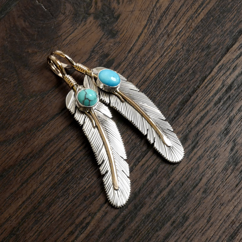 Restock ナバホ族 ハーヴィーメイス フェザーペンダント