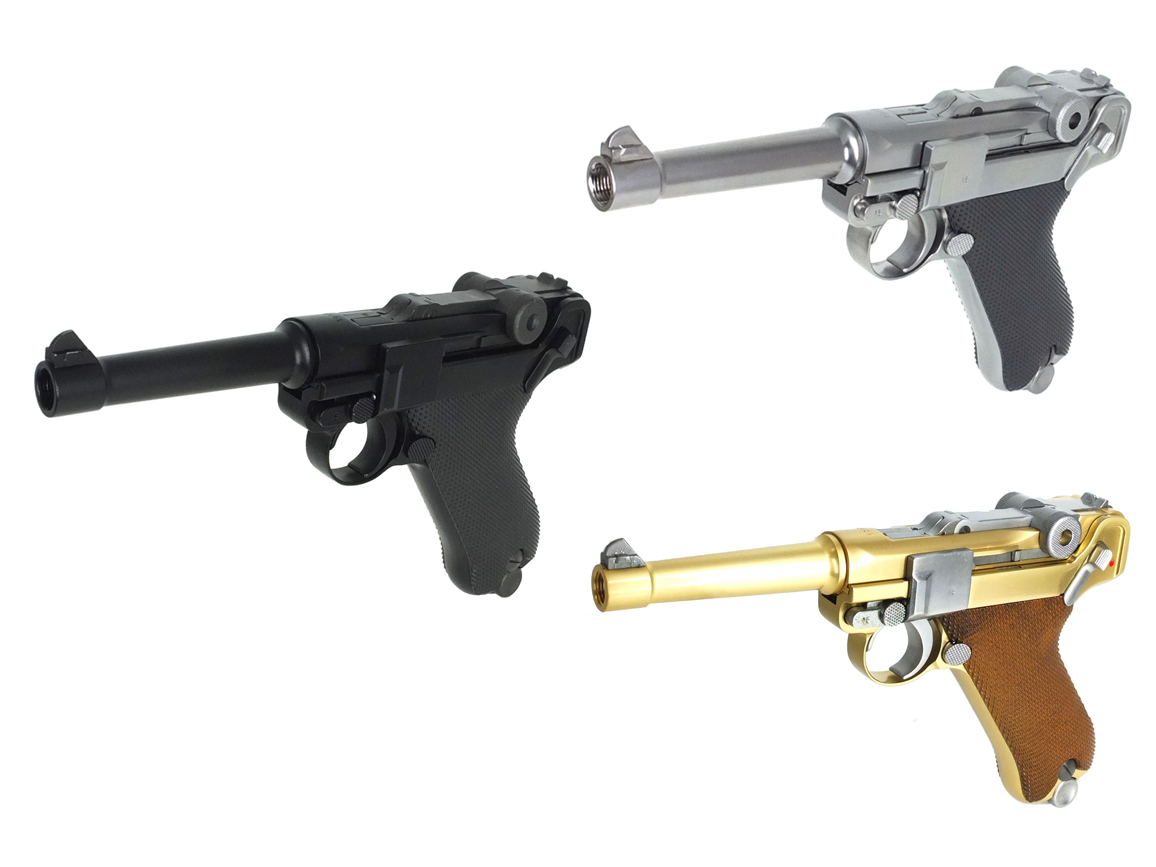 WE ルガー LUGER P08 4インチ ガスブローバック ハンドガン メタル