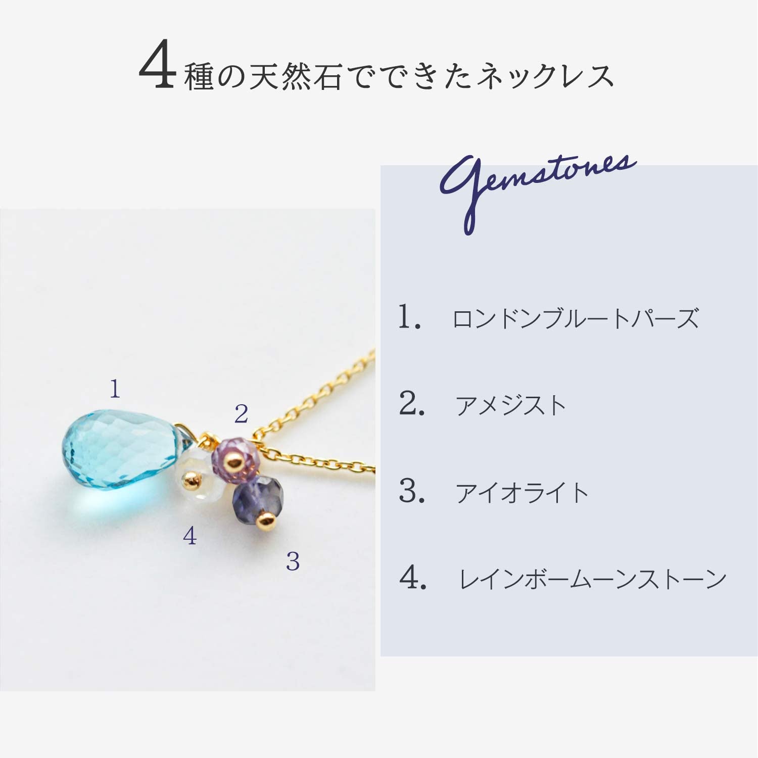 K18ロンドンブルートパーズドロップネックレス【11月の誕生石
