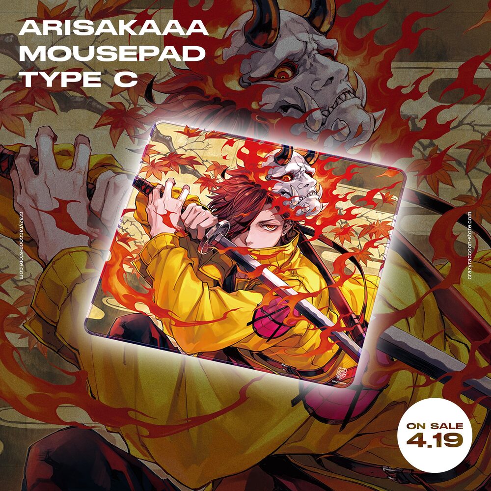 CrazyRaccoon マウスパッド だるまいずごっど ありさか crazyraccoon