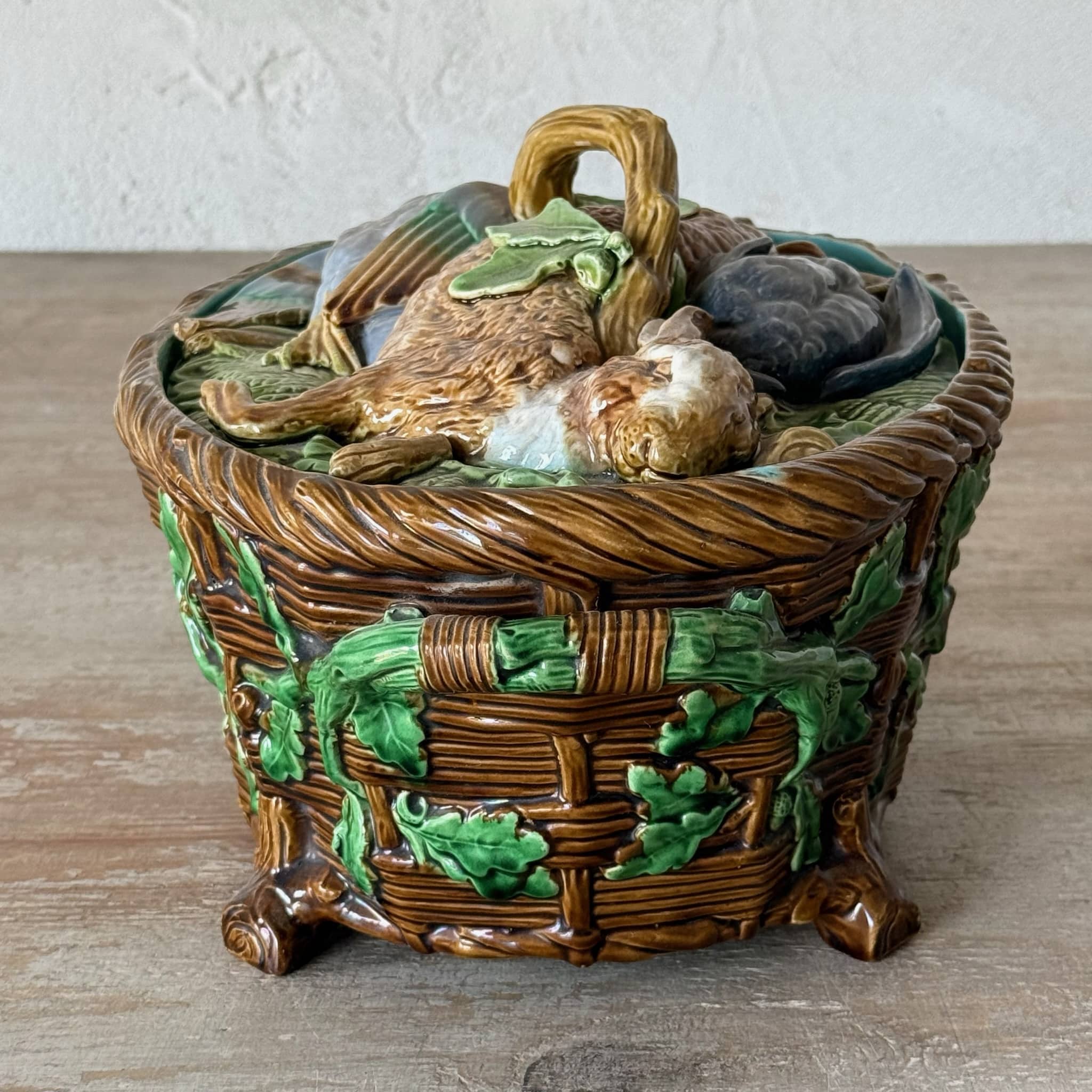 Late 19th C. Minton Majolica Game Dish - Casa Gusto