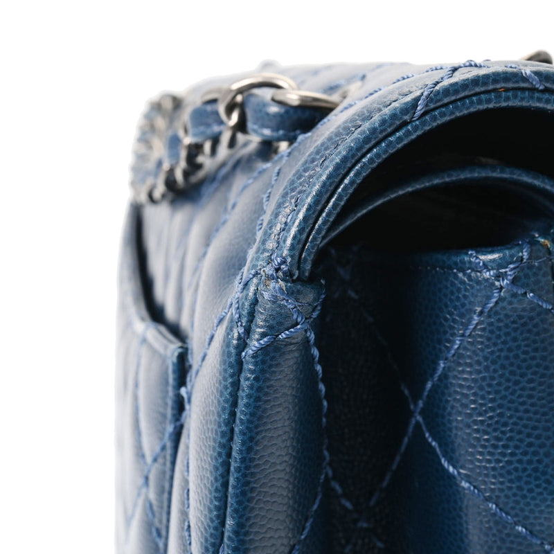 シャネルデカマトラッセ 34cm チェーンショルダー ダークブルー系