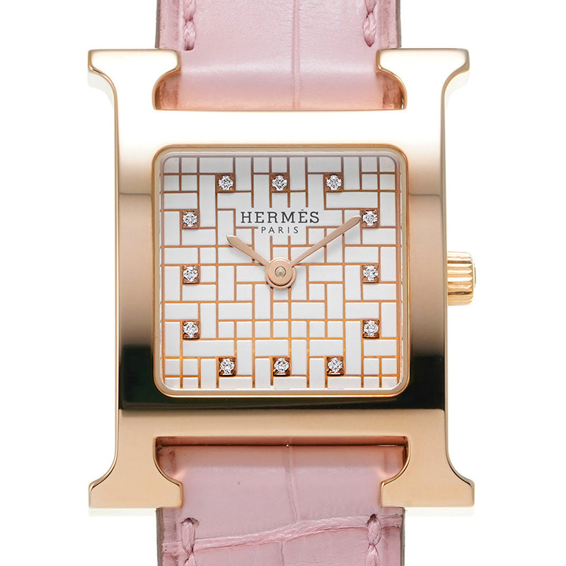 エルメス Hウォッチ ミニ 21mm 12Pダイヤ レディース 腕時計 HH1.202