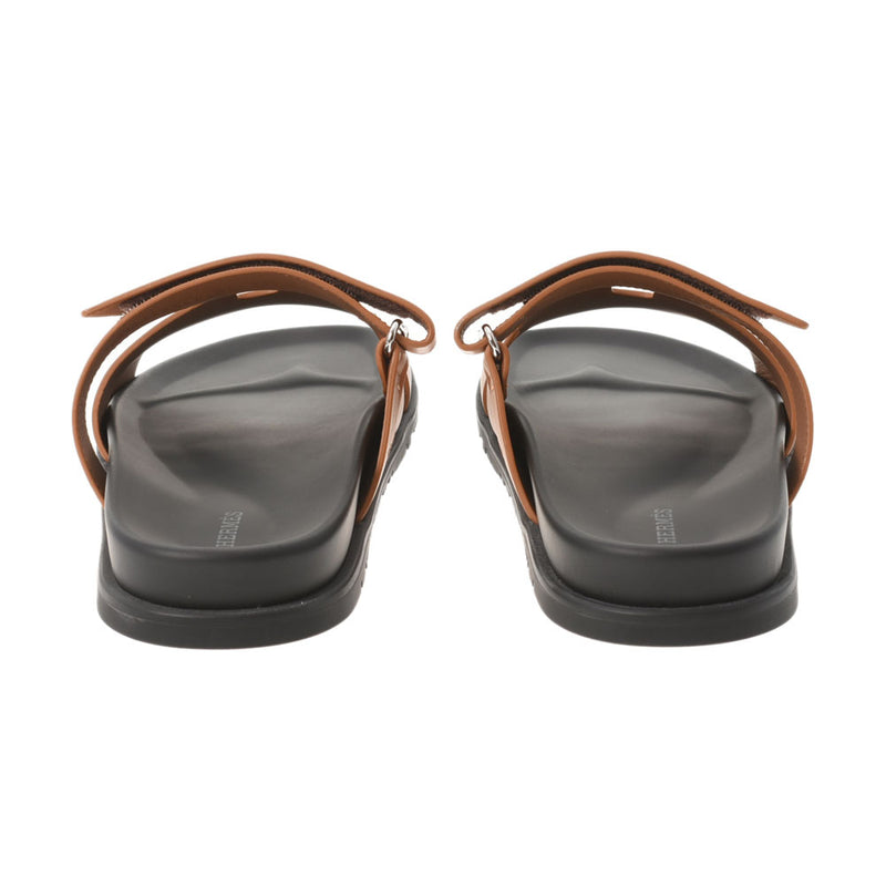 エルメスHモチーフ サイズ44 茶/黒 メンズ レザー サンダル HERMES