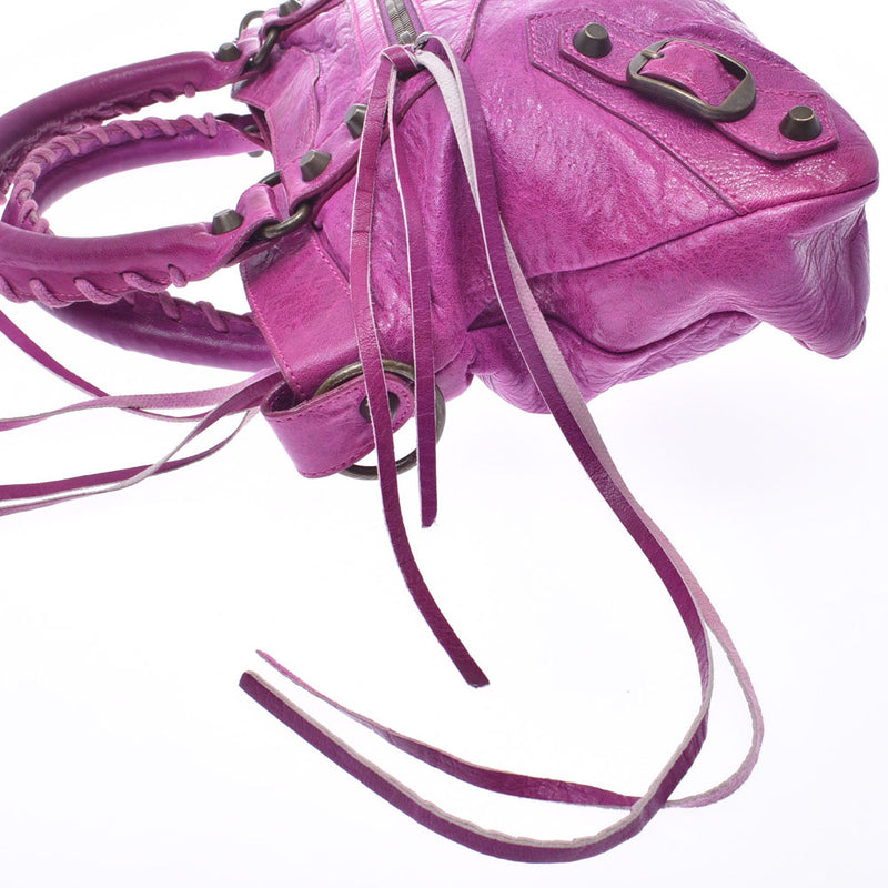 バレンシアガザ ファースト パープル レディース カーフ 2WAYバッグ