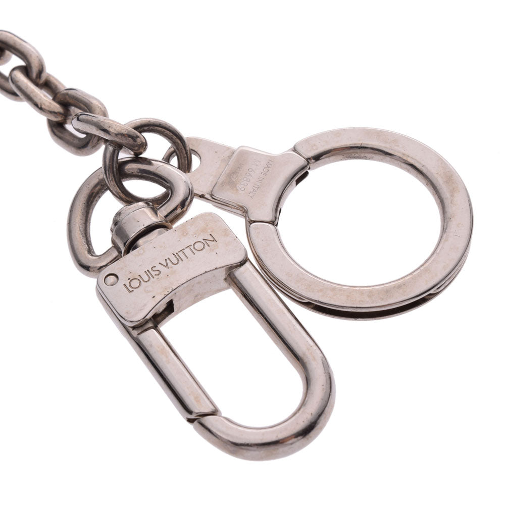 ルイヴィトンイニシャル キーリング ネイビー シルバー金具 ユニ